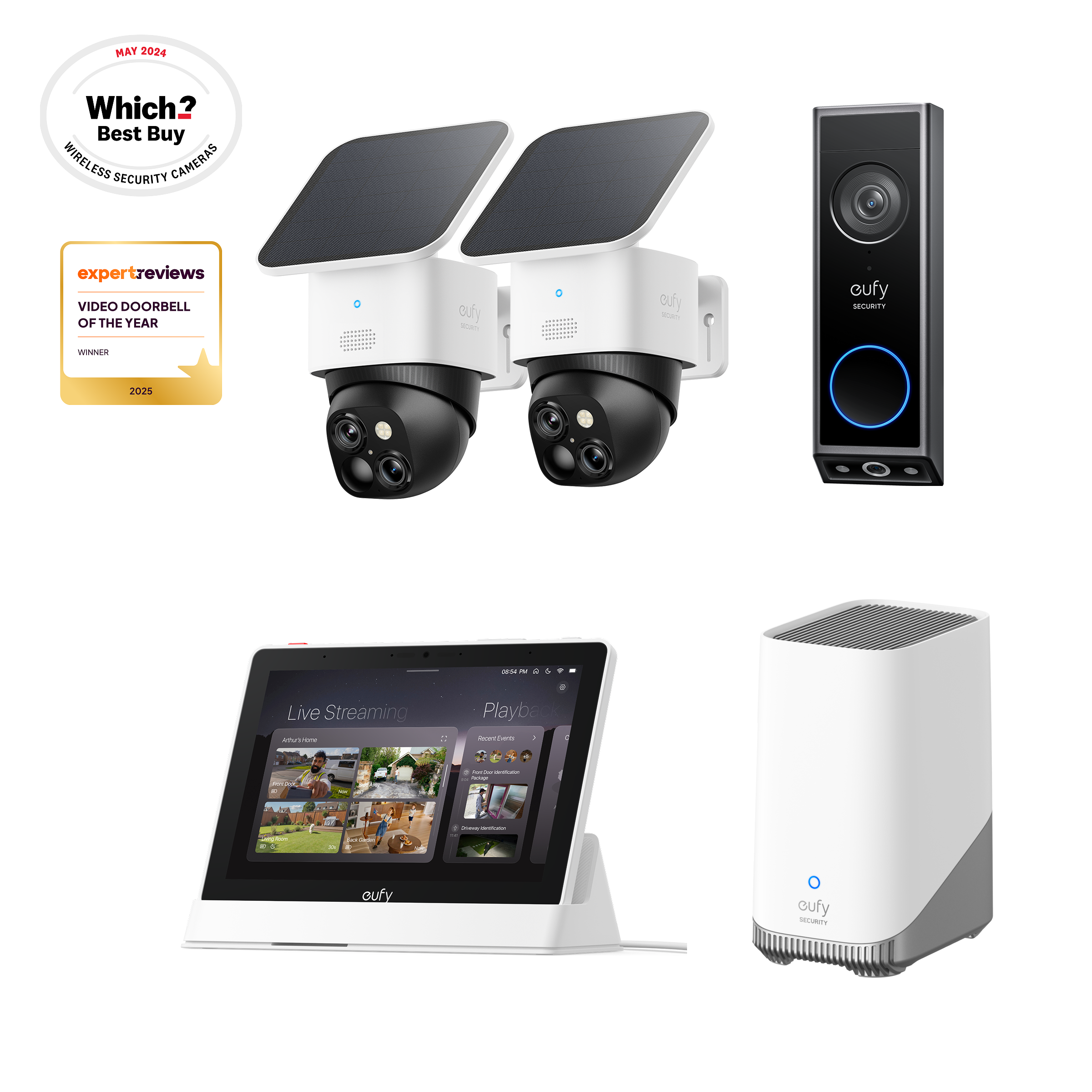 eufy-solocam-s340-2er-set-video-doorbell-e340-homebase-s380-smart-display-e10-ko image 1