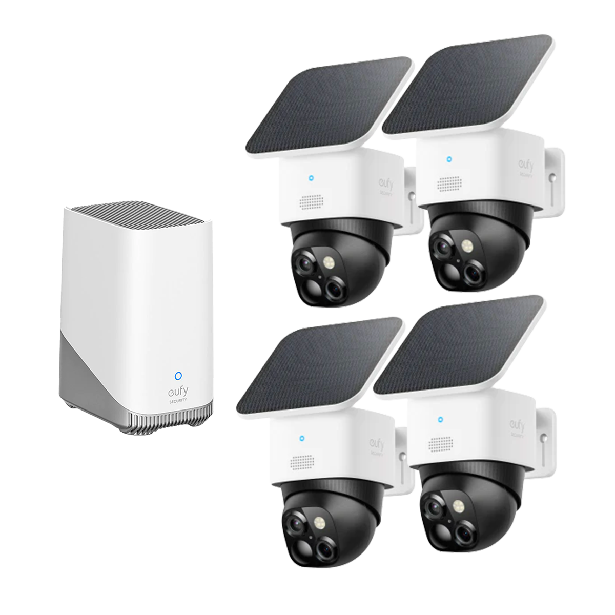 eufy-solocam-s340-4er-set-homebase-s380-solar-berwachungskameras-mit-3k-und-360 image 1