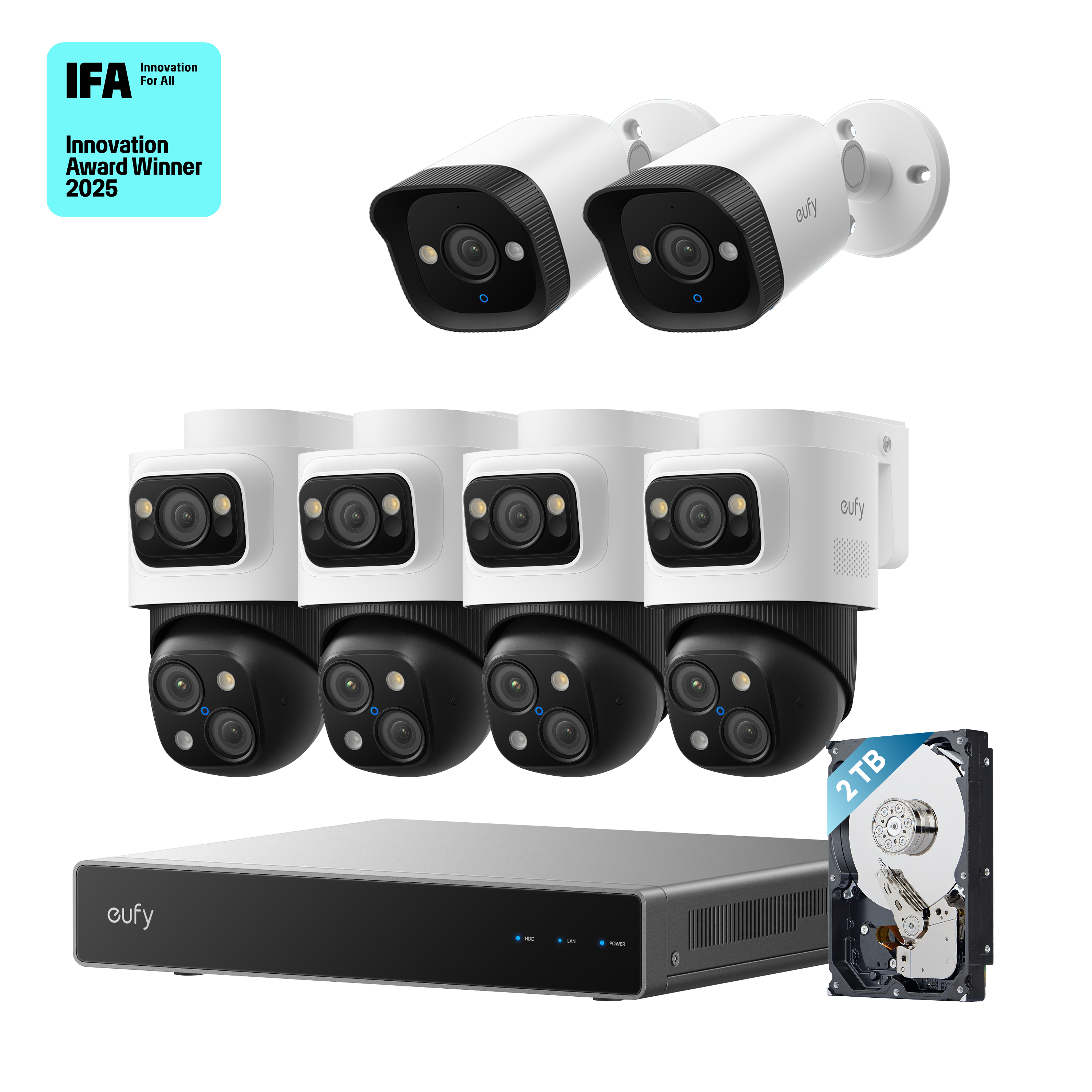 eufy-poe-nvr-sicherheitssystem-s4-max-2-bullet-kameras-4k-poe-berwachungsset image 1