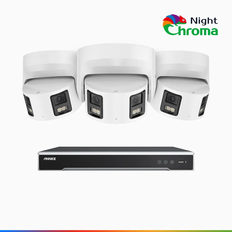 annke-nightchroma-ndk800-4k-8-kanal-poe-panorama-berwachungskamera-set-mit-3-dop image 1