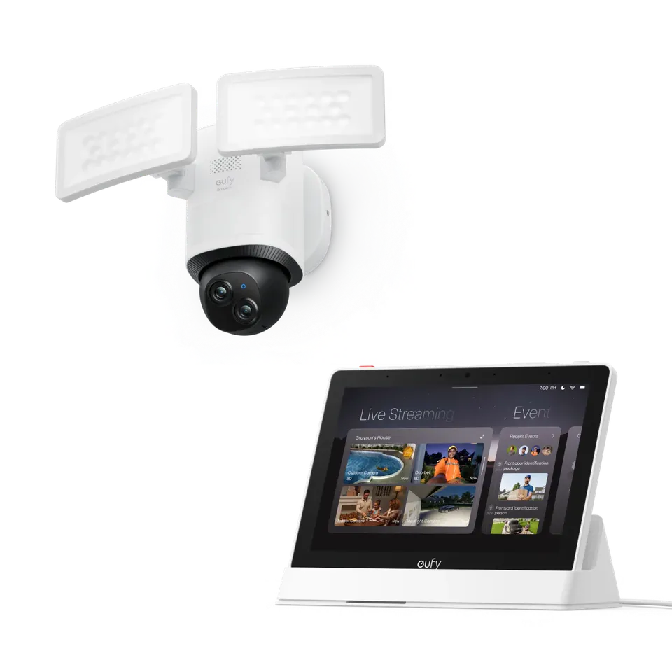 eufy-floodlight-camera-e340-smart-display-e10-flutlicht-berwachungsset image 1